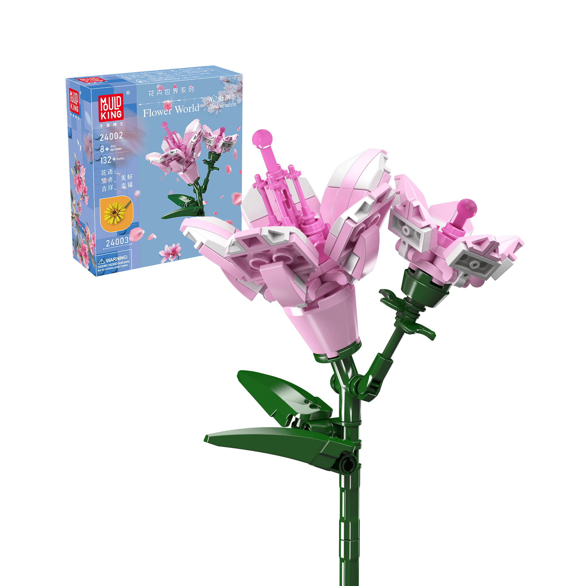 24002 Rhododendron Flower Building Set | 132 PCS - Main Image | TheBrickTube