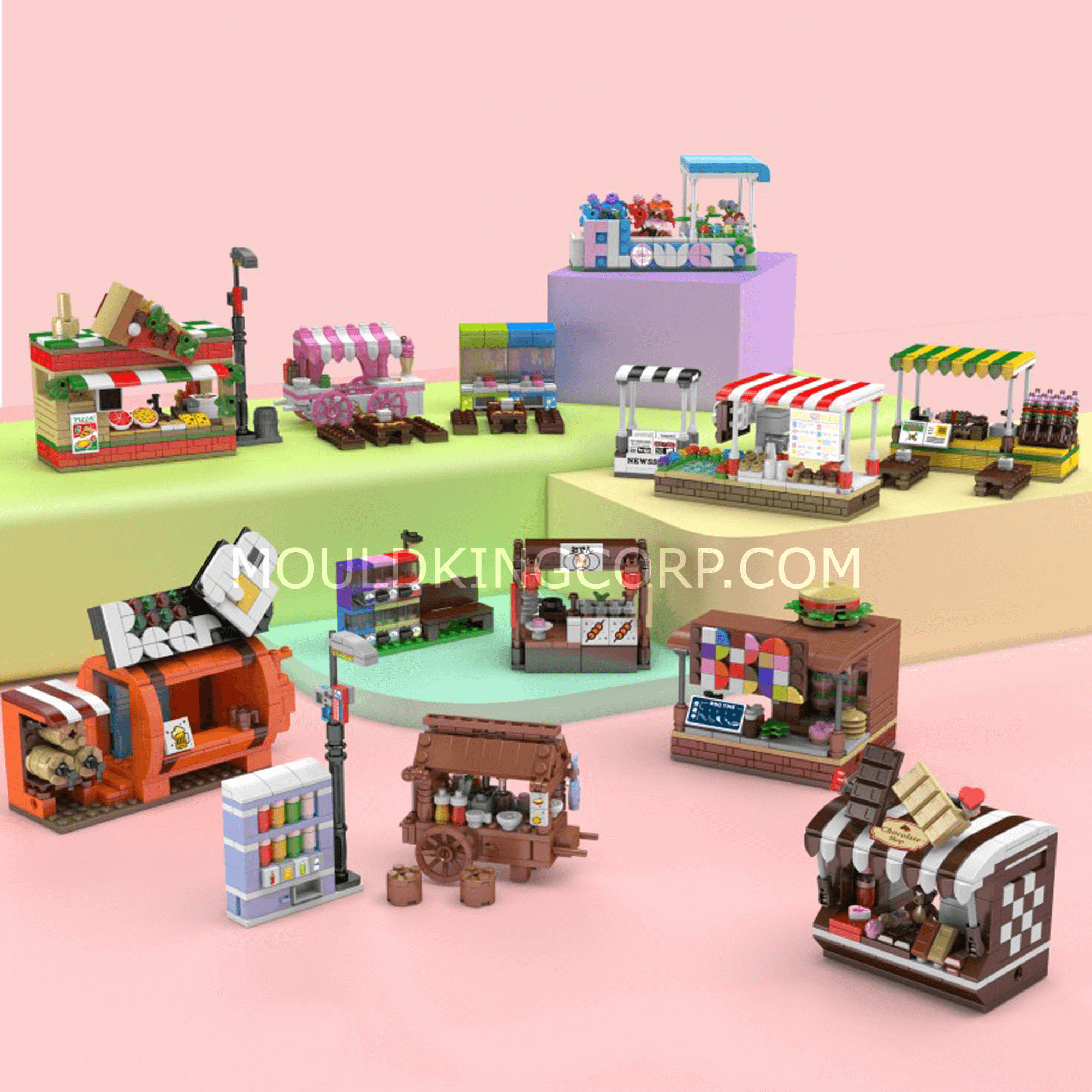 24034 Coffee Shop & Newsstand Building Set | 265 Pcs - Image 6 of 8 | TheBrickTube