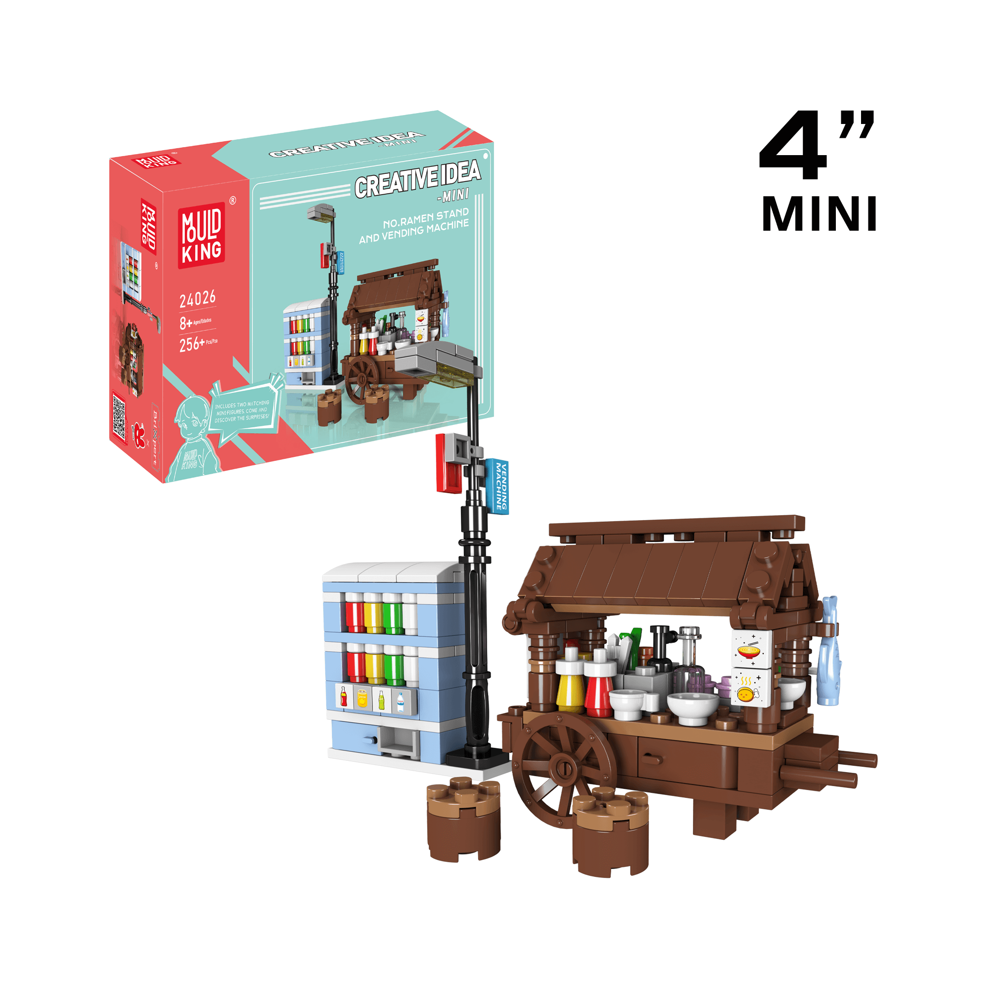 24026 Ramen Stand & Vending Machine Building Set | 256 Pcs - Main Image | TheBrickTube