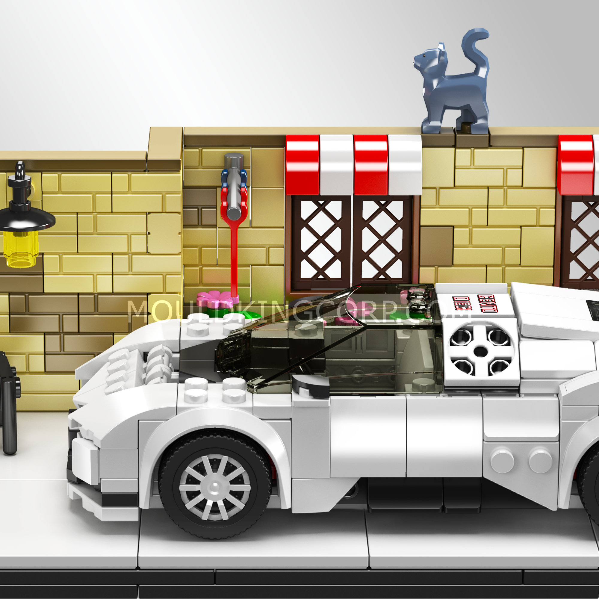 24065 Street-side Centodieci Super Sports Car Building Set | 588 Pcs - Image 3 of 4 | TheBrickTube