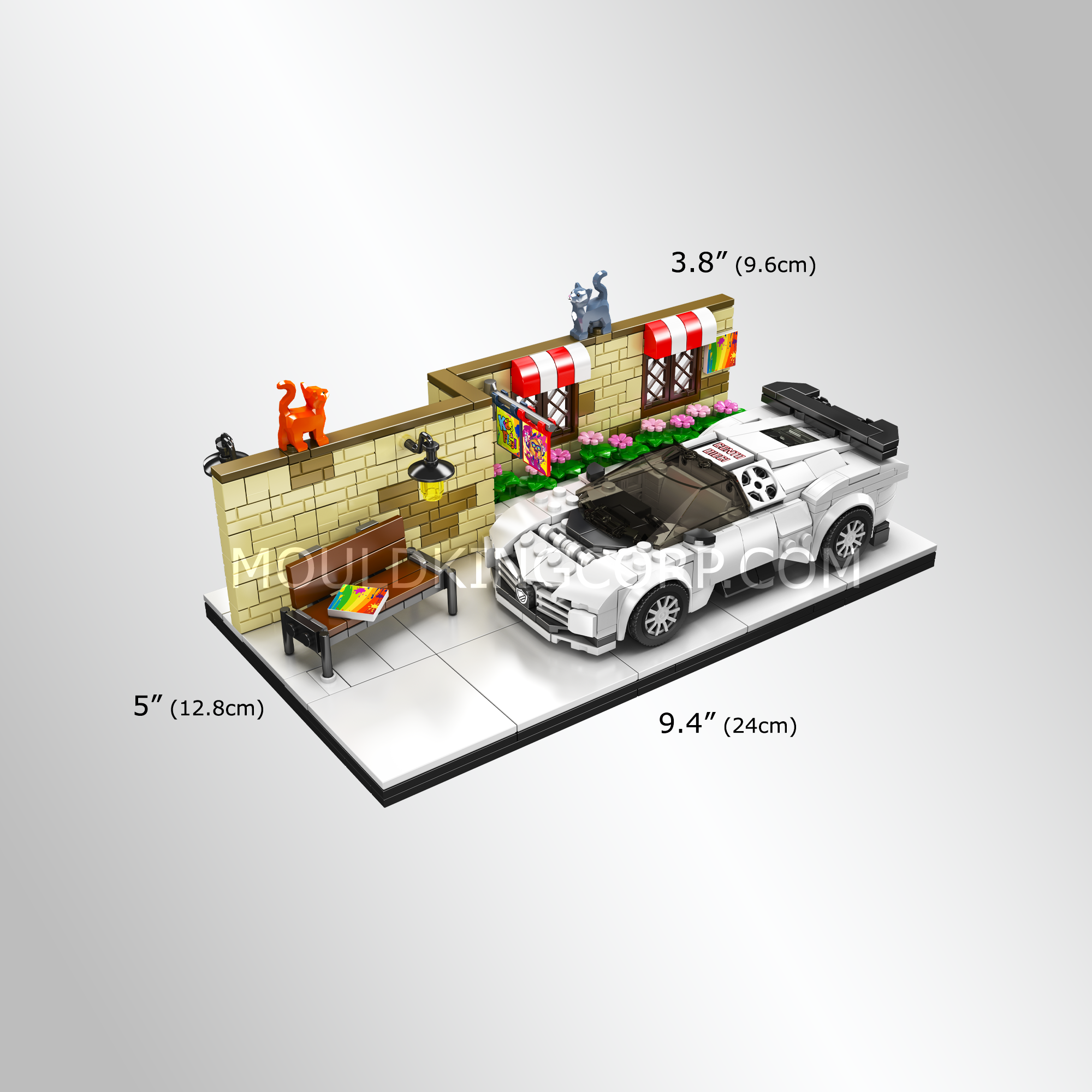 24065 Street-side Centodieci Super Sports Car Building Set | 588 Pcs - Image 4 of 4 | TheBrickTube