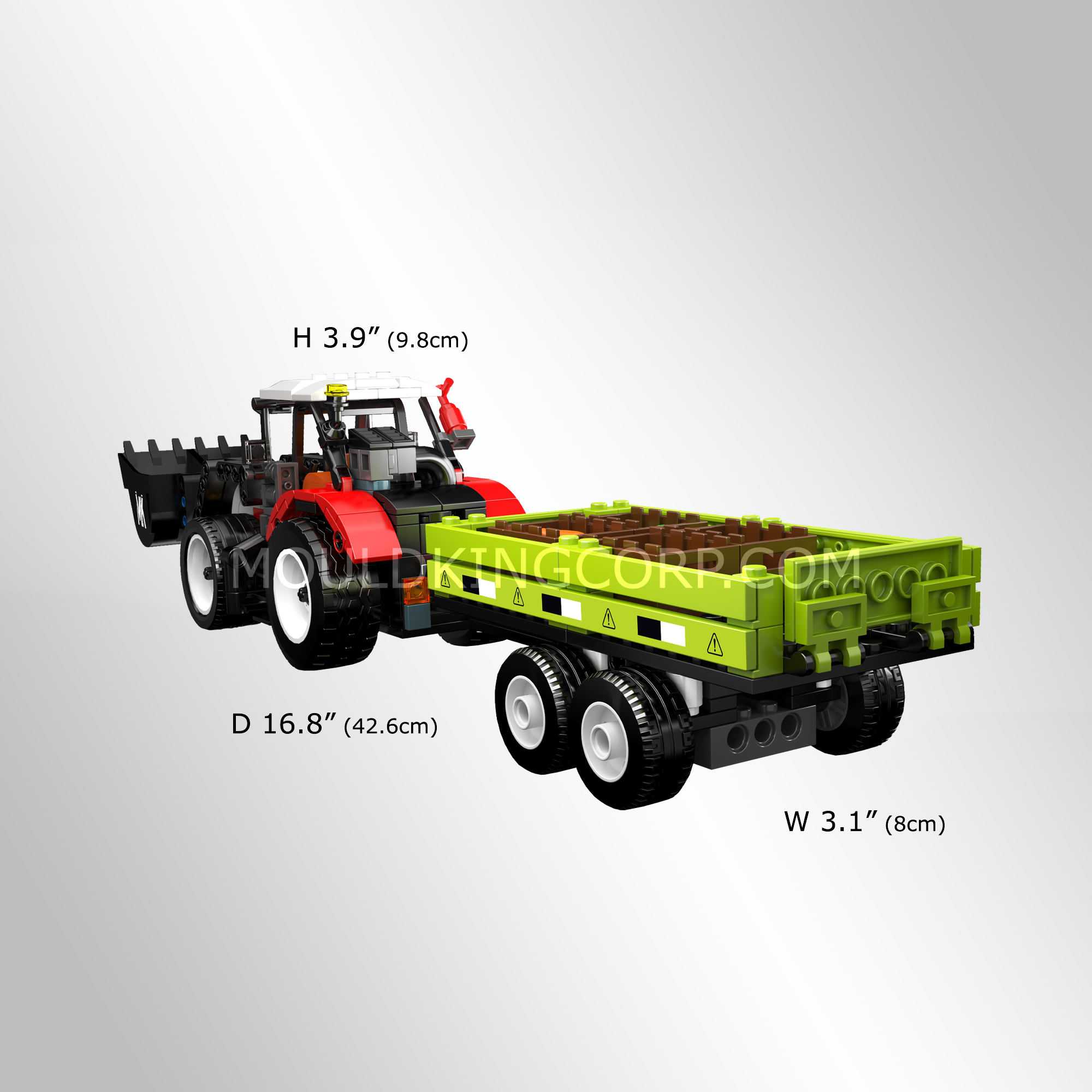24093 Wheel Loader & Agricultural Trailer Building Set | 504 Pcs - Image 5 of 5 | TheBrickTube