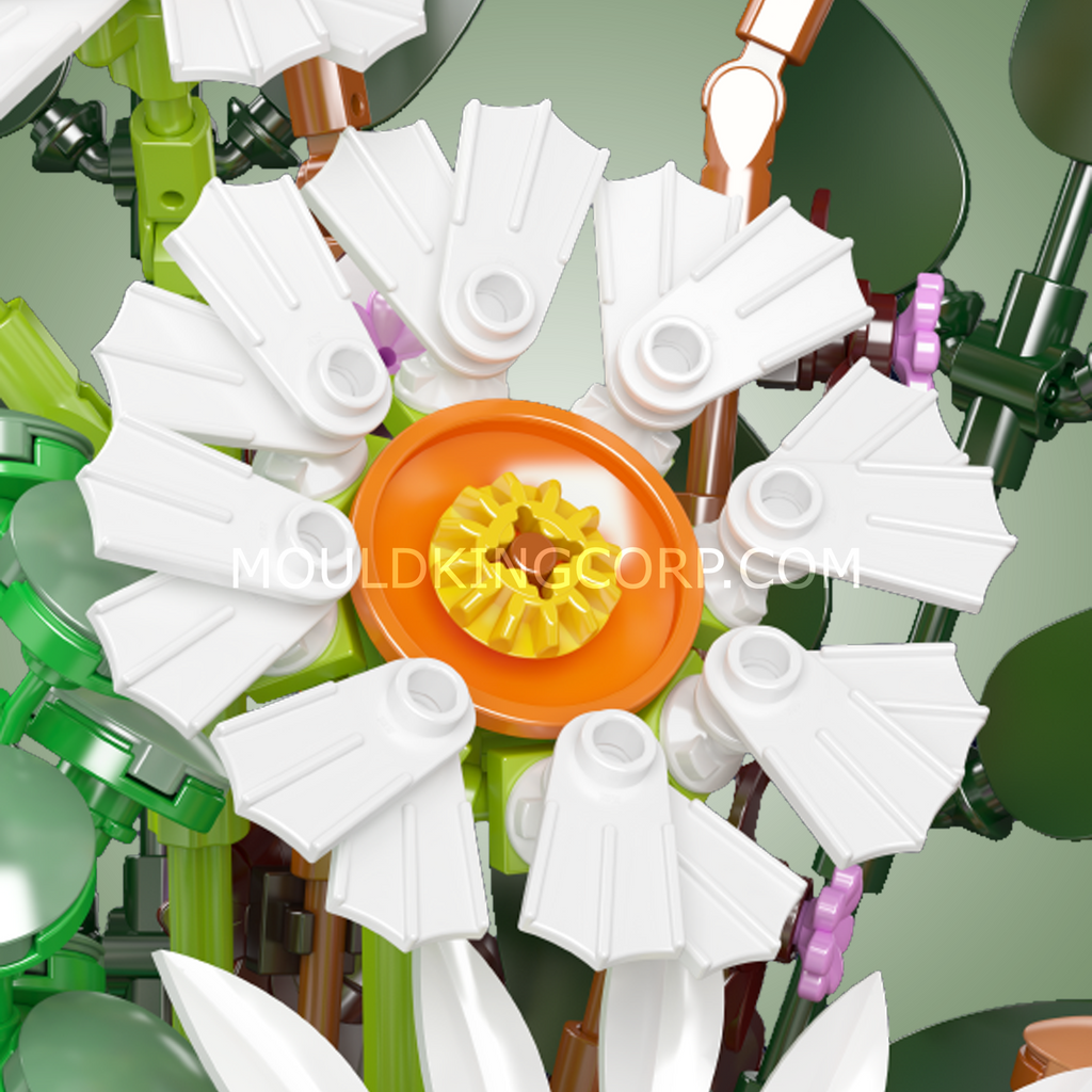 24107 Daisy Flower Pot Botanical Building Set | 1,157 Pcs - Image 3 of 6 | TheBrickTube