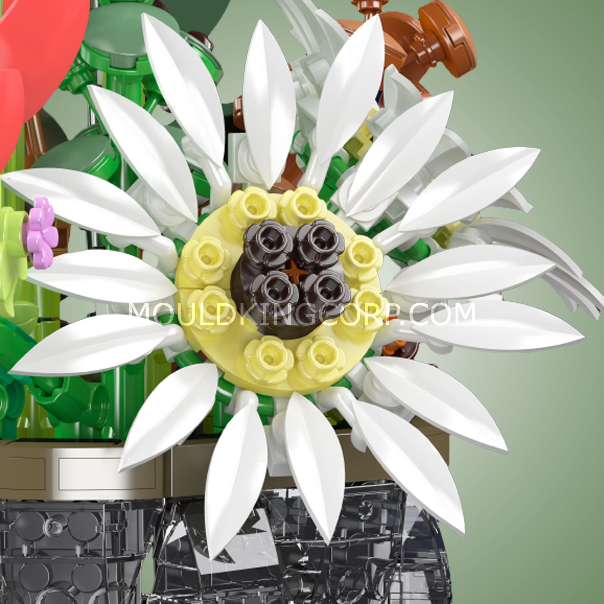 24107 Daisy Flower Pot Botanical Building Set | 1,157 Pcs - Image 4 of 6 | TheBrickTube