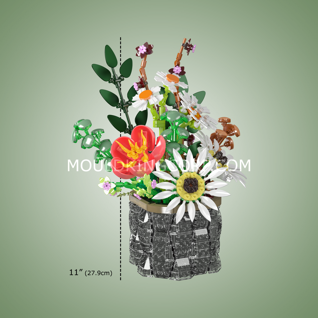 24107 Daisy Flower Pot Botanical Building Set | 1,157 Pcs - Image 6 of 6 | TheBrickTube