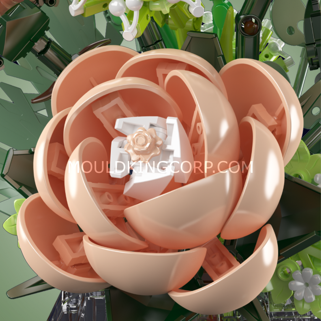 24109 White Rose Flower Bouquet Building Set | 981 Pcs - Image 2 of 6 | TheBrickTube