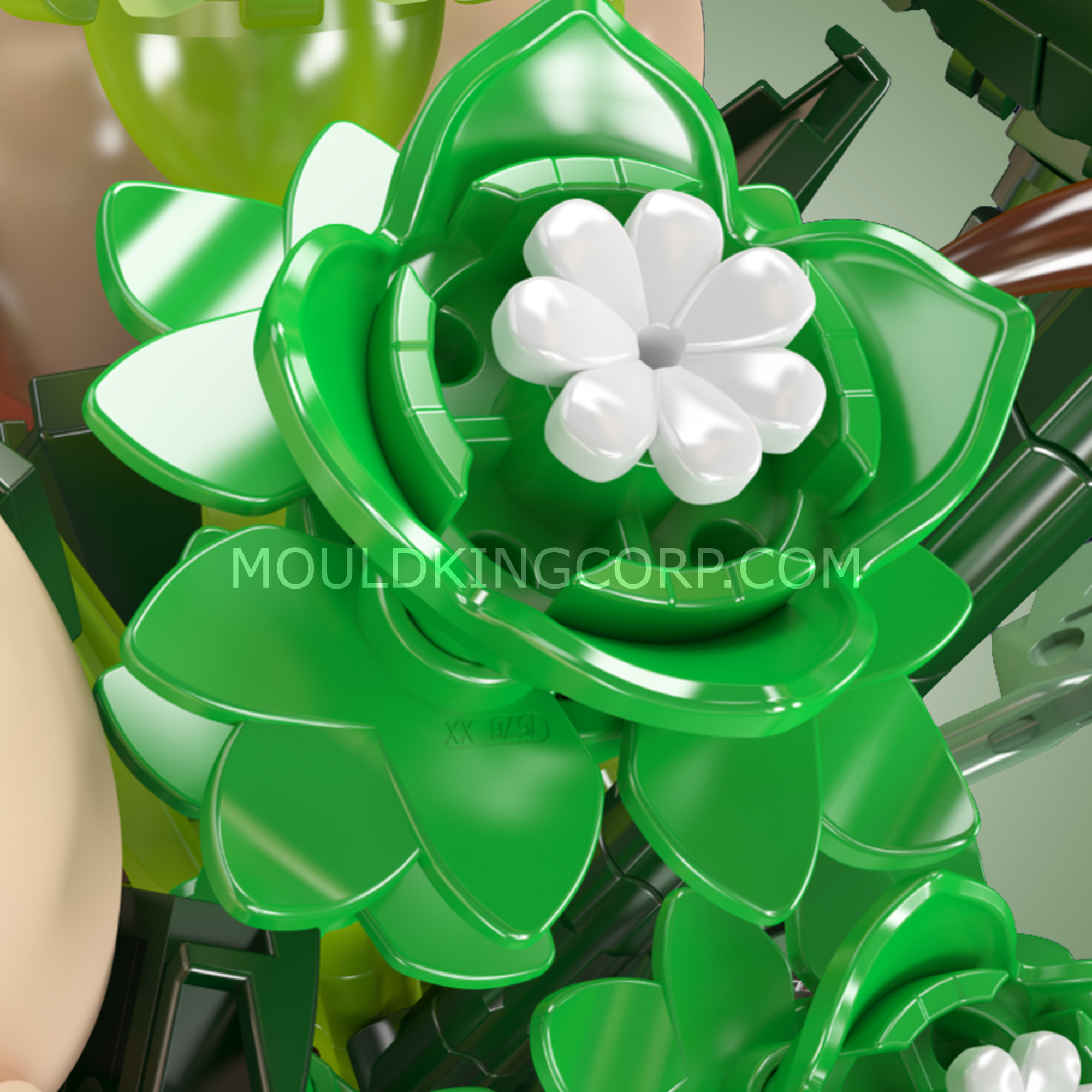 24109 White Rose Flower Bouquet Building Set | 981 Pcs - Image 4 of 6 | TheBrickTube