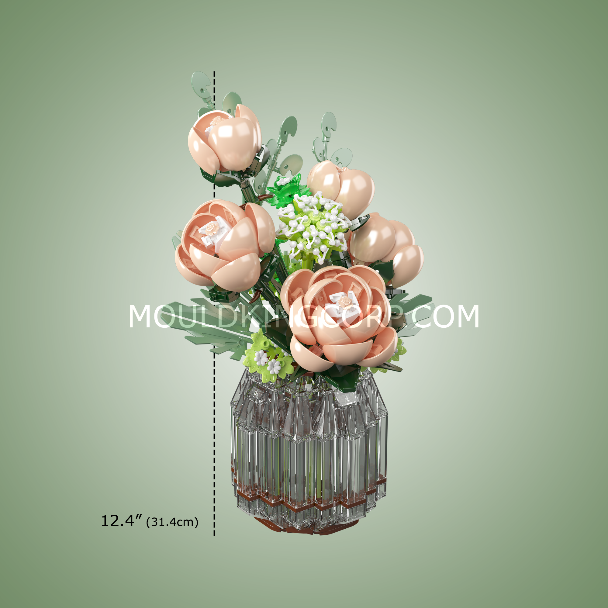 24109 White Rose Flower Bouquet Building Set | 981 Pcs - Image 6 of 6 | TheBrickTube