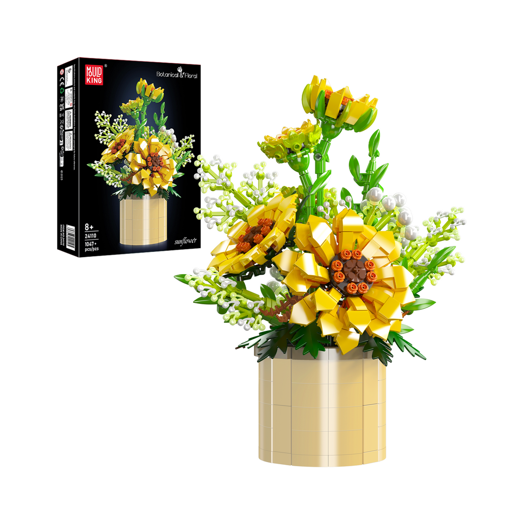 24110 Sunflower Potted Building Set | 1,047 Pcs - Main Image | TheBrickTube