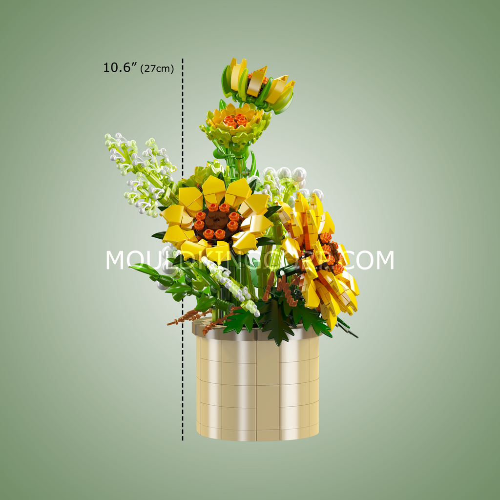 24110 Sunflower Potted Building Set | 1,047 Pcs - Image 5 of 5 | TheBrickTube