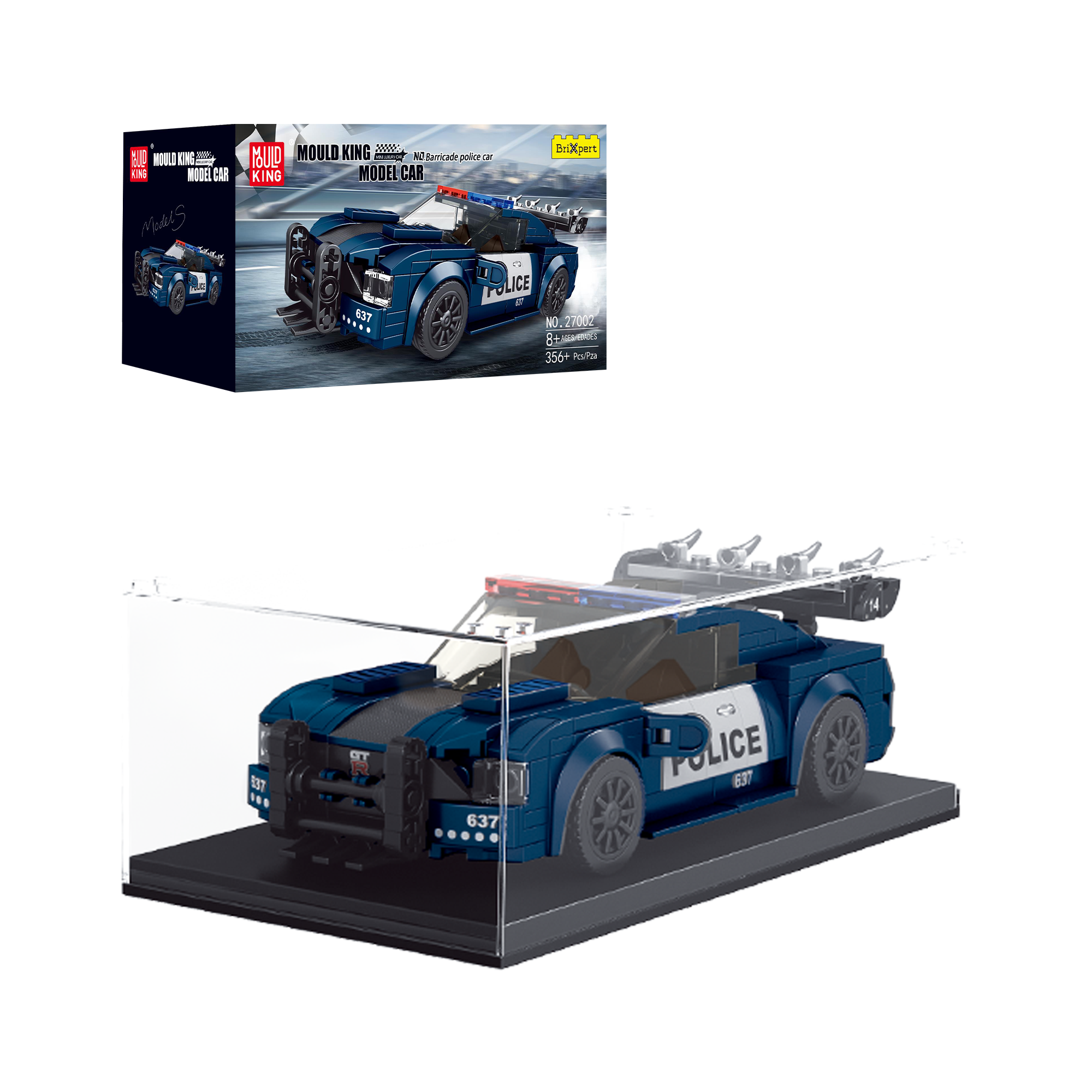 27002 The Barricade Police Mini Sports Car Building Set | 356 PCS - Main Image | TheBrickTube