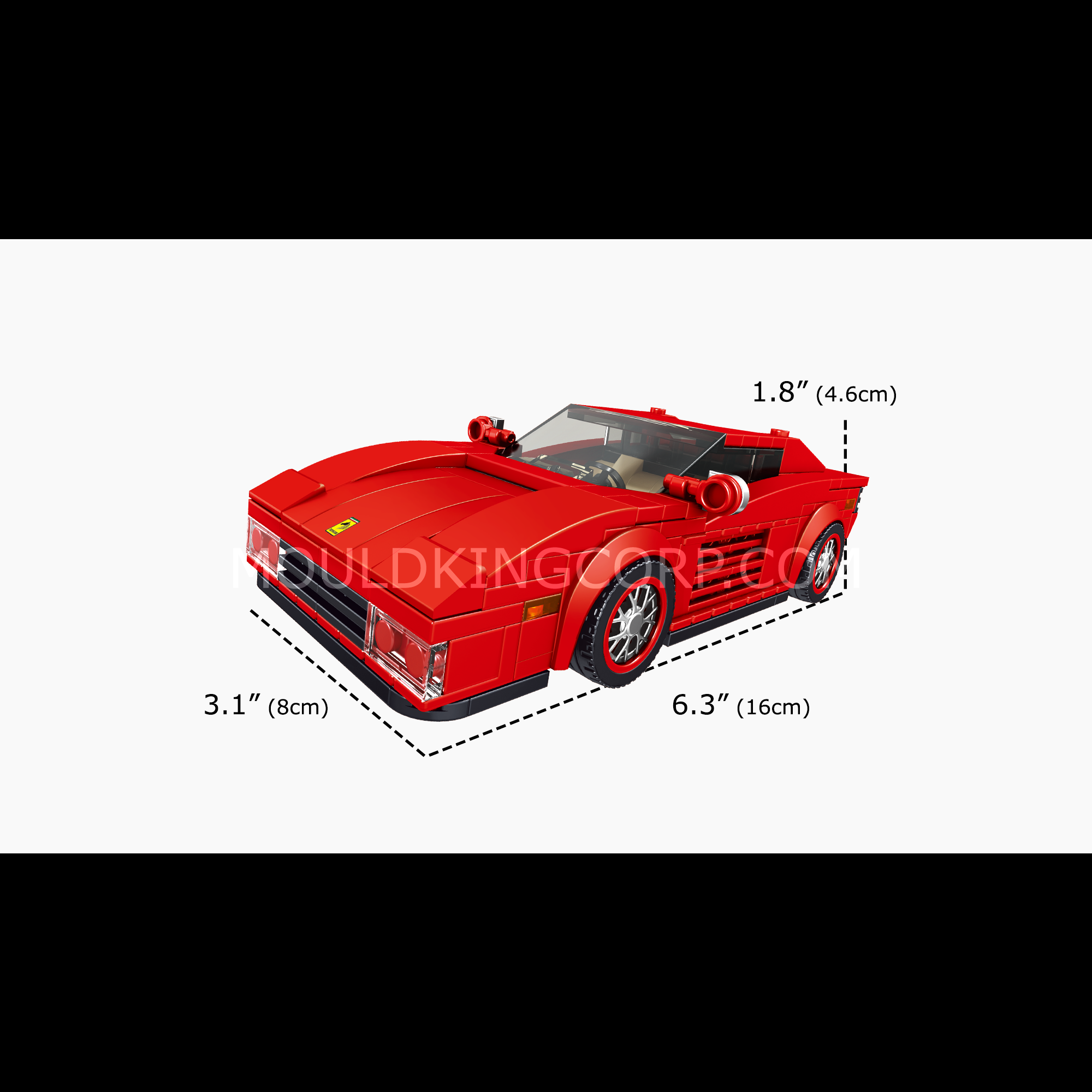 27012S Testarossa Supercar Building Kit | 350 Pcs | Building Blocks Set - Image 6 of 6 | TheBrickTube