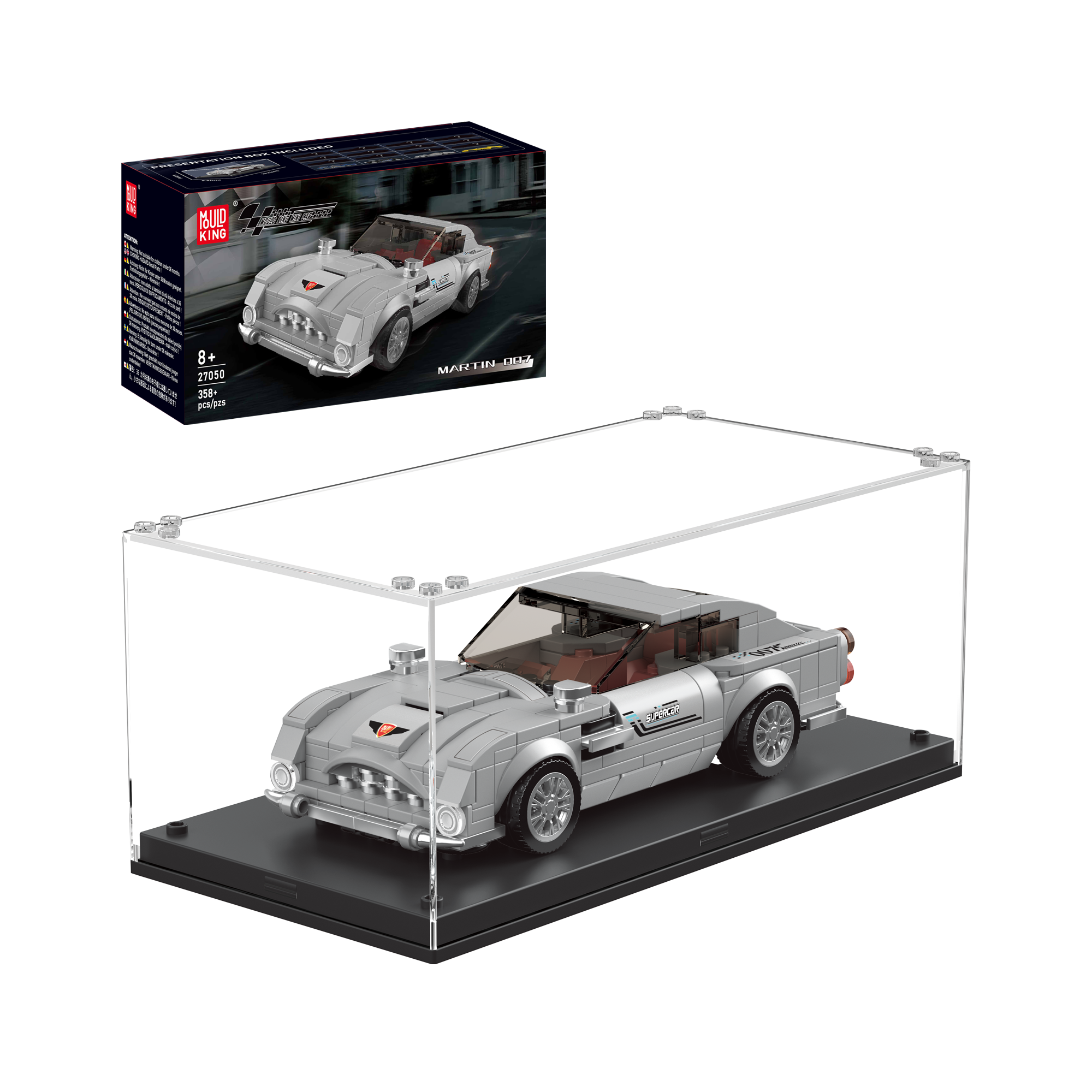 27050 Silver Martin 007 Supercar Building Set | 348 Pcs - Main Image | TheBrickTube