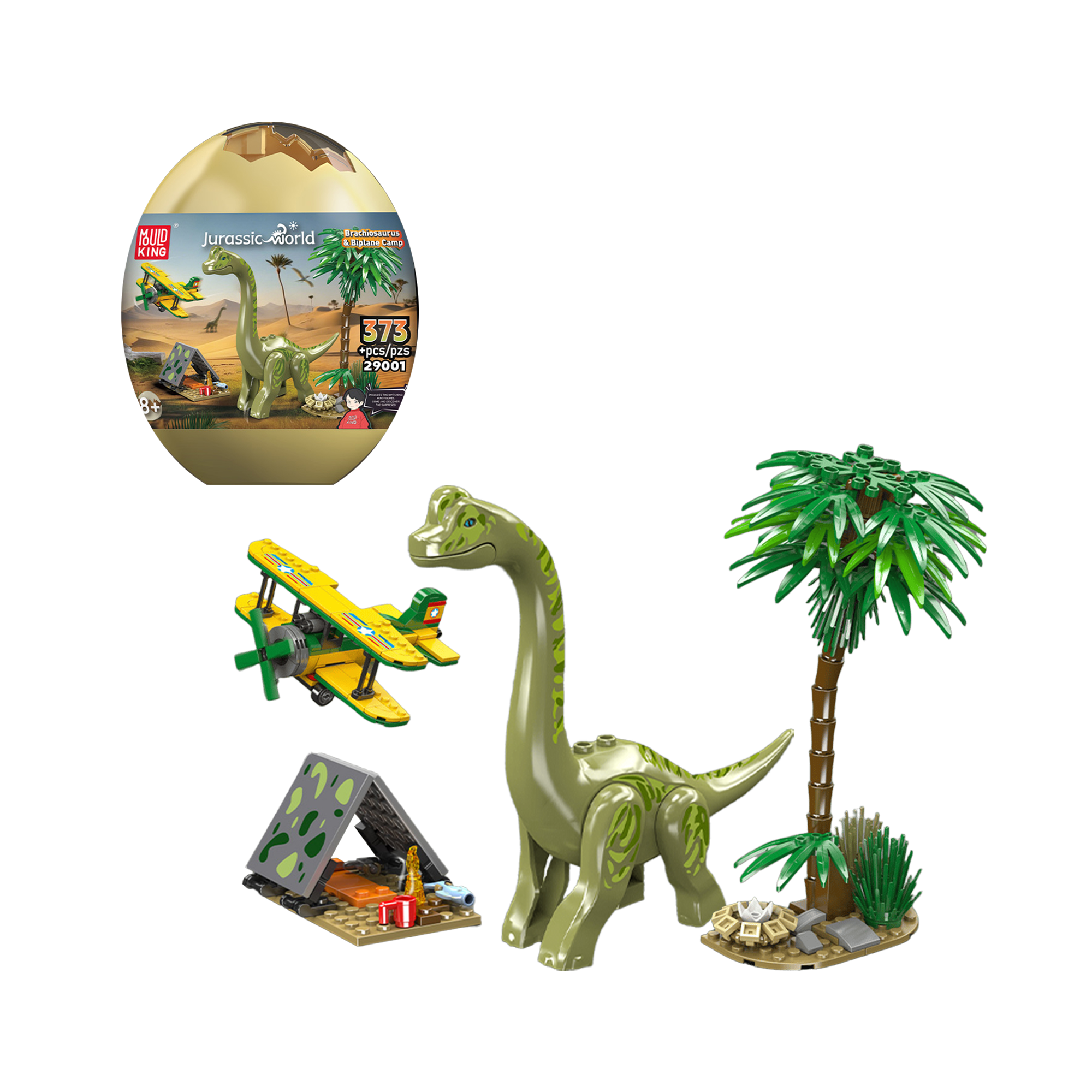 29001 Jurassic Adventure Brachiosaurus Island Explorer Dino Egg Building Set | 373 Pcs - Main Image | TheBrickTube