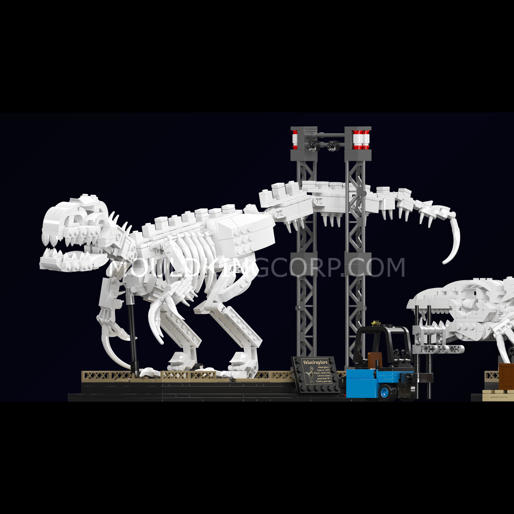 29005 Mosasaurus & Velociraptor Fossil Display Model Building Set | 1418 Pcs - Image 3 of 5 | TheBrickTube