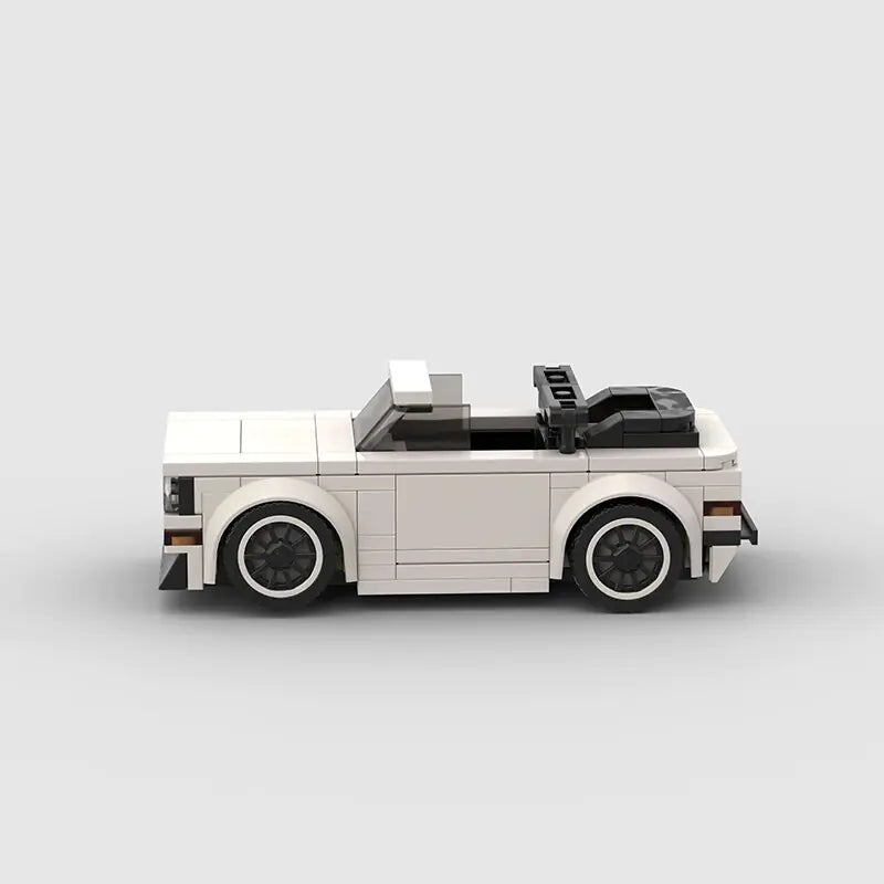 Volkswagen Golf MK1 Convertible brick model - rear angle view - TheBrickTube