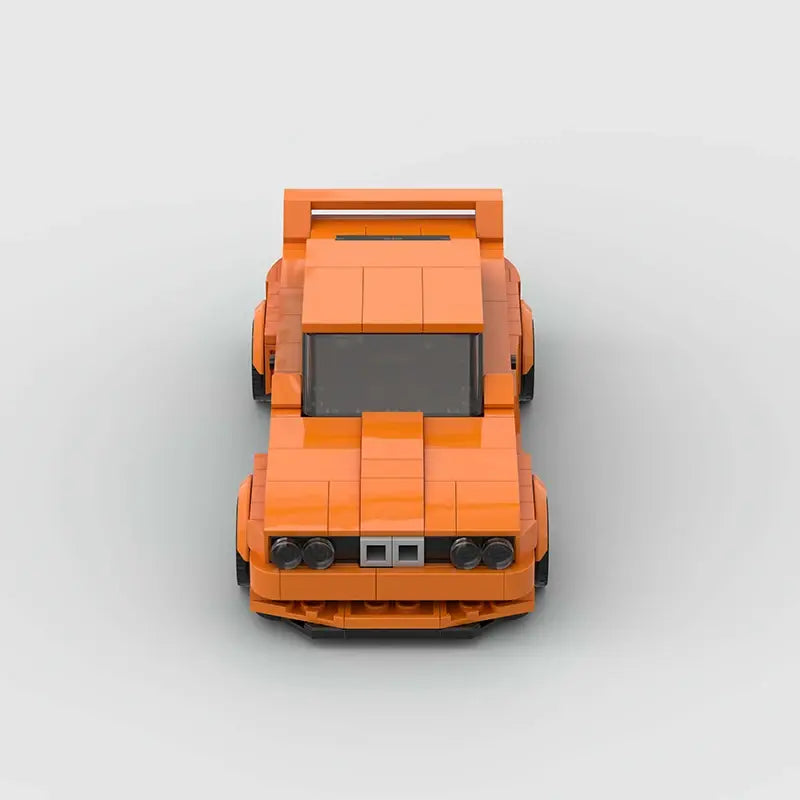 BMW M3 E30|Orange brick model - display view - TheBrickTube