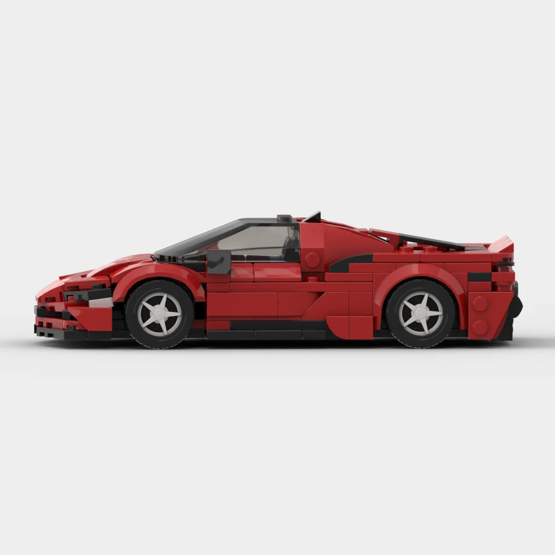 Ferrari SF90 brick model - rear angle view - TheBrickTube