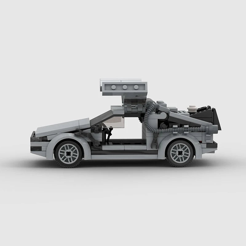 DeLorean DMC-12|Back to the Future brick model - side profile view - TheBrickTube