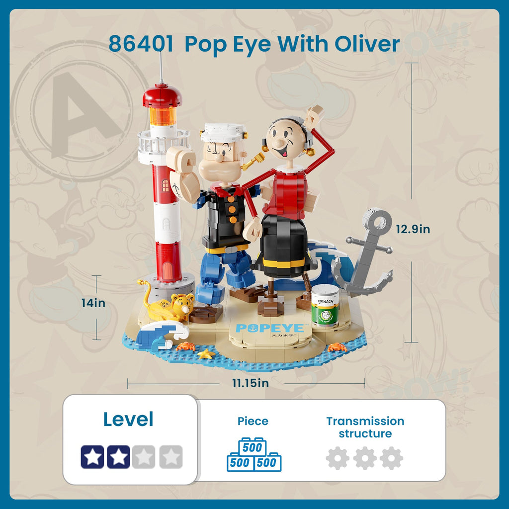 Pantasy Popeye With Olive 86401 - Image 7 of 7 | TheBrickTube