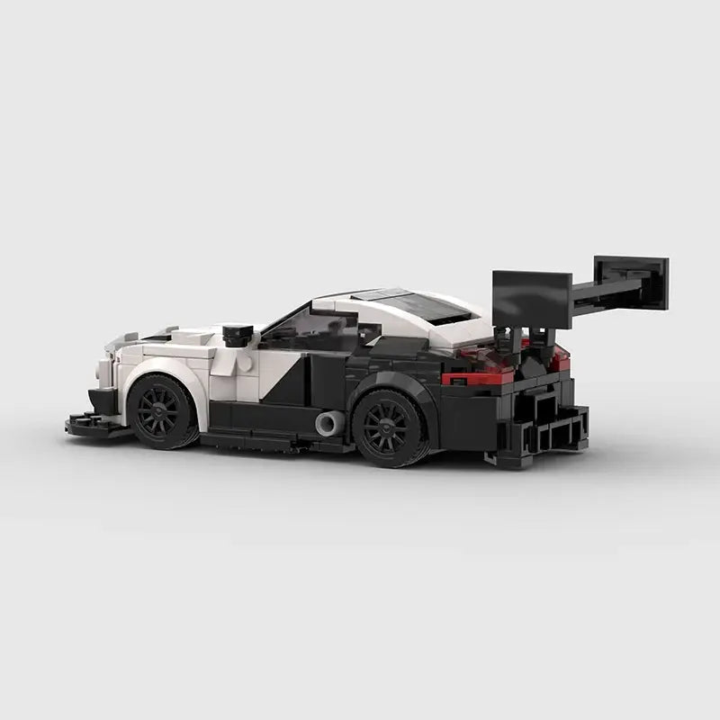 Nissan 370Z Trackcar brick model - side profile view - TheBrickTube
