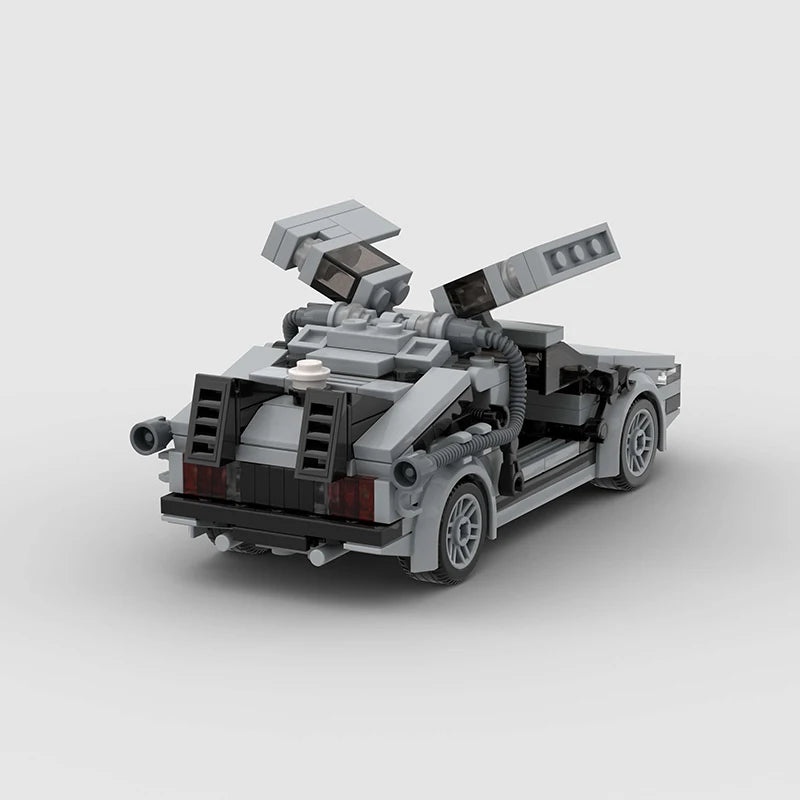DeLorean DMC-12|Back to the Future brick model - display view - TheBrickTube