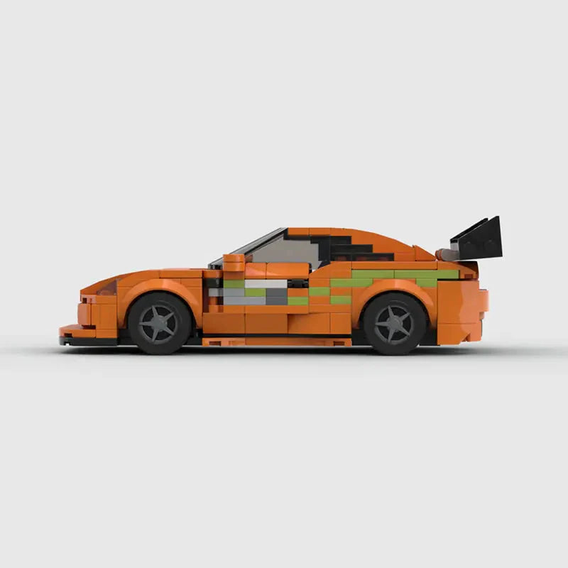 Toyota Supra MK4|Fast and Furious brick model - rear angle view - TheBrickTube
