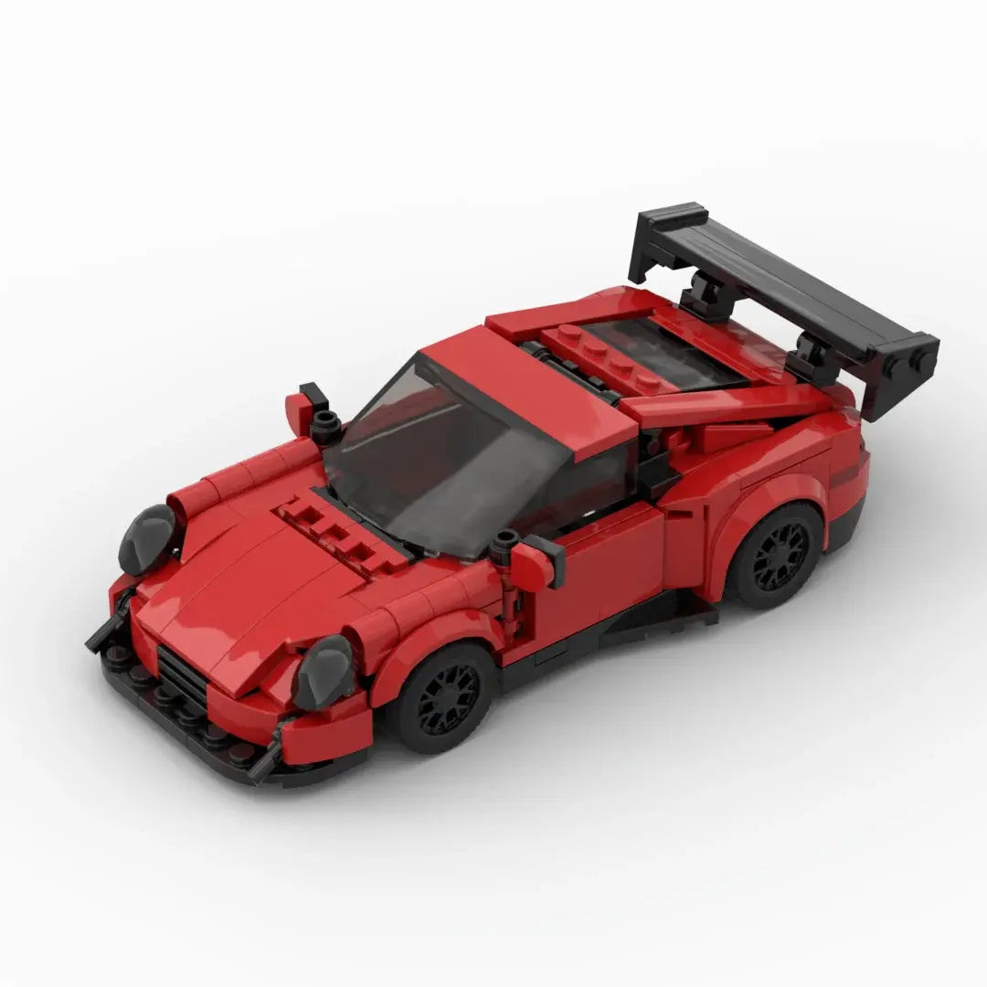 Porsche 911 GT3RS|Red brick model - top-down view - TheBrickTube