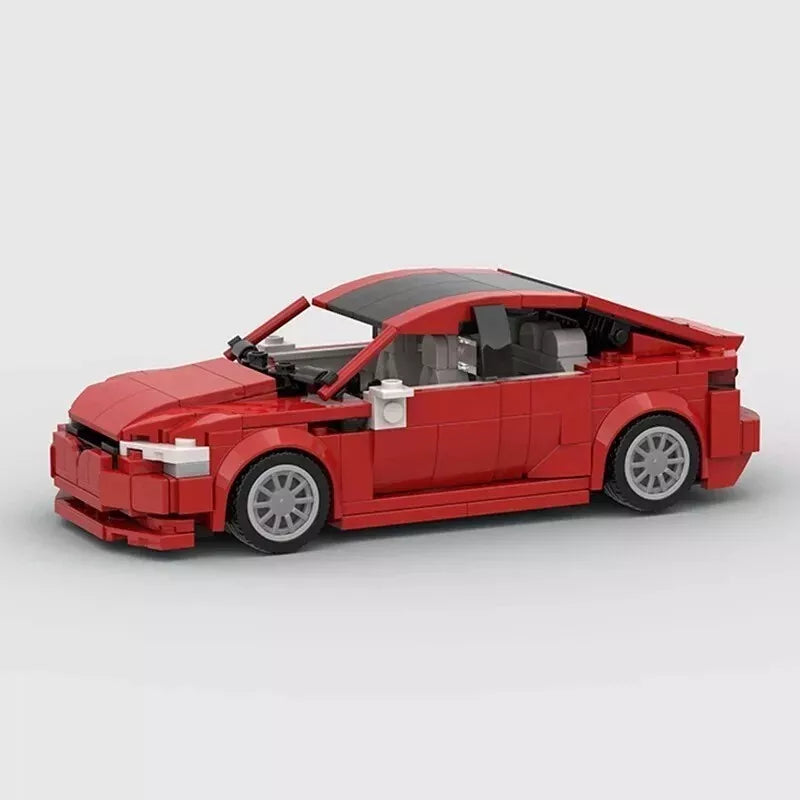 Tesla Model S Plaid brick model - front angle view - TheBrickTube
