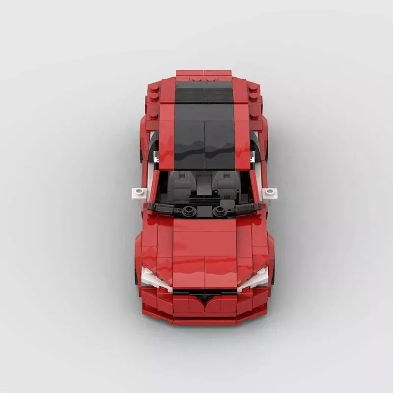 Tesla Model S Plaid brick model - rear angle view - TheBrickTube