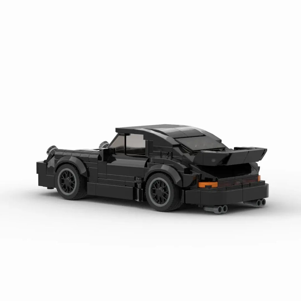 Porsche 911 (930) Turbo Wangan Midnight|Blackbird brick model - side profile view - TheBrickTube