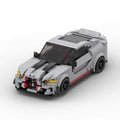 BMW M4 CSL|Grey brick model - front angle view - TheBrickTube