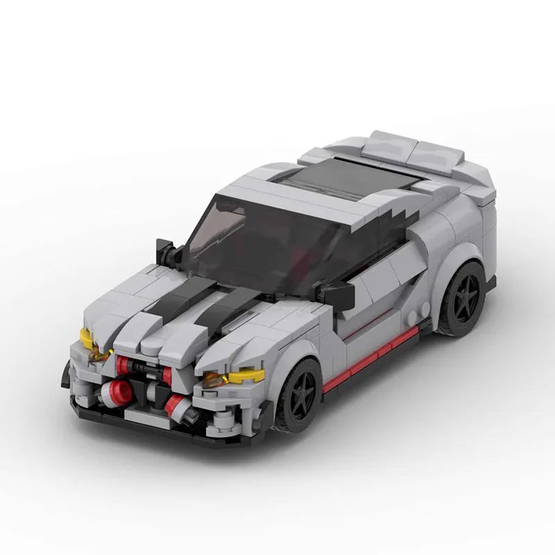 BMW M4 CSL|Grey brick model - front angle view - TheBrickTube