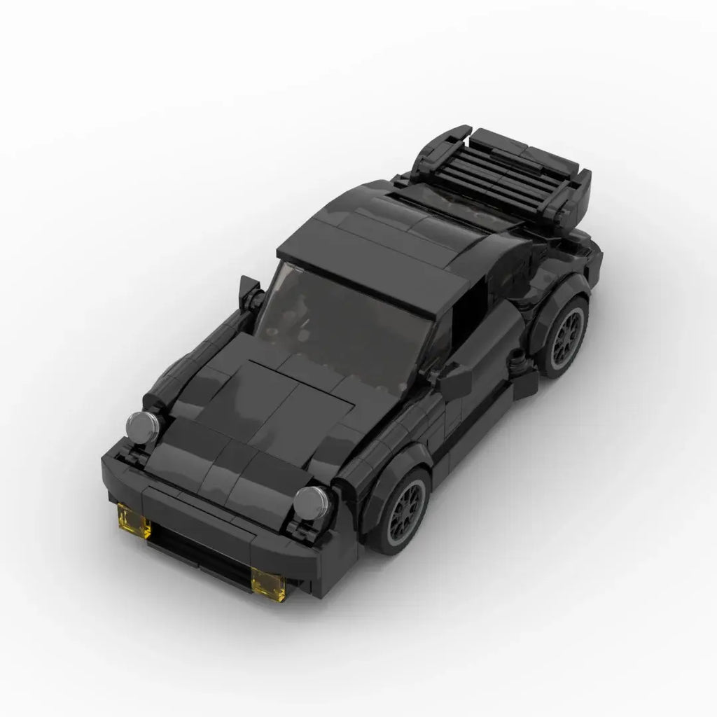 Porsche 911 (930) Turbo Wangan Midnight|Blackbird brick model - rear angle view - TheBrickTube